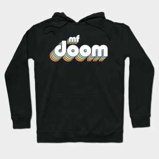 Mf Doom Retro Rainbow Typography Faded Style Hoodie